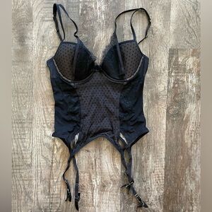 Adore Me bustier bodysuit size small corset lace black
